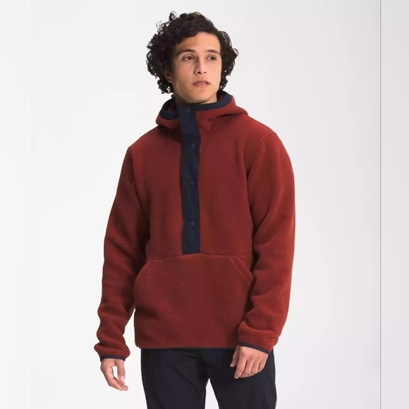 The North Face carbondale ½ snap Rust Fleece Jacket Medium - Picture 1 of 10